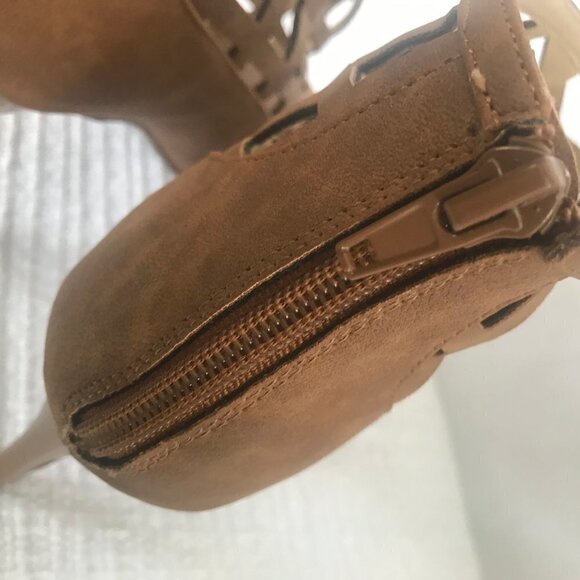 Impo Tanier Tan Caged Open Toe High Heel Zip Back - Picture 11 of 13